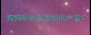 狗狗听到会害怕的声音