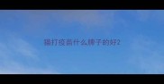 猫打疫苗什么牌子的好