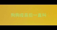 狗狗疫苗后一直叫