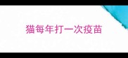 猫每年打一次疫苗