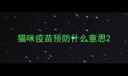 猫咪疫苗预防什么意思