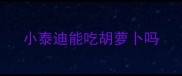 小泰迪能吃胡萝卜吗