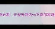 太原买宠物必看正规宠物店vs不良商家避坑指南