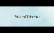 狗狗打疫苗要准备什么