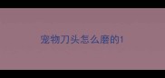 宠物刀头怎么磨的