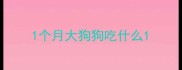1个月大狗狗吃什么