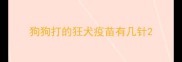 狗狗打的狂犬疫苗有几针