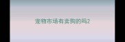 宠物市场有卖狗的吗