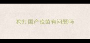 狗打国产疫苗有问题吗