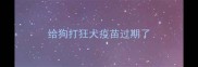 给狗打狂犬疫苗过期了