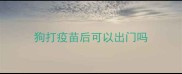 狗打疫苗后可以出门吗