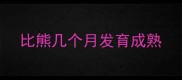 比熊几个月发育成熟