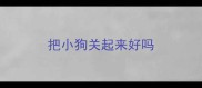 把小狗关起来好吗