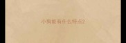 小狗能有什么特点