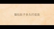 猫拉肚子多久打疫苗