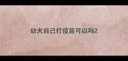 幼犬自己打疫苗可以吗