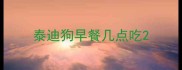 泰迪狗早餐几点吃