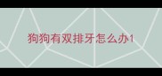 狗狗有双排牙怎么办