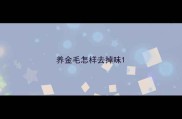 养金毛怎样去掉味