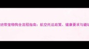 国内航班带宠物狗全流程指南航空托运政策健康要求与避坑攻略