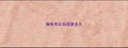 猫咪术后拆线要多久