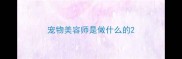 宠物美容师是做什么的