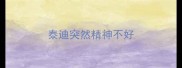 泰迪突然精神不好