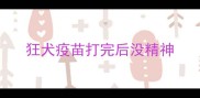 狂犬疫苗打完后没精神