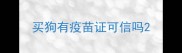 买狗有疫苗证可信吗