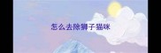 怎么去除狮子猫咪
