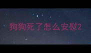 狗狗死了怎么安慰