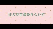 狂犬疫苗最晚多久补打