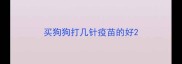 买狗狗打几针疫苗的好