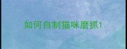 如何自制猫咪磨抓