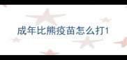 成年比熊疫苗怎么打