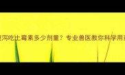 幼犬腹泻吃土霉素多少剂量专业兽医教你科学用药指南