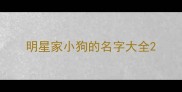 明星家小狗的名字大全
