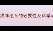 宠物店猫咪绝育的必要性及科学流程全