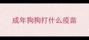 成年狗狗打什么疫苗