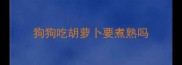 狗狗吃胡萝卜要煮熟吗