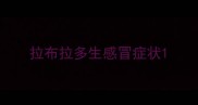 拉布拉多生感冒症状