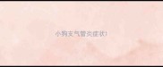 小狗支气管炎症状