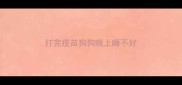 打完疫苗狗狗晚上睡不好