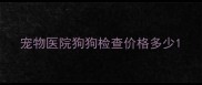 宠物医院狗狗检查价格多少