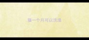 猫一个月可以洗澡