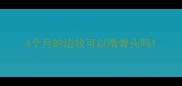 4个月的边牧可以啃骨头吗