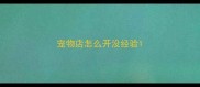 宠物店怎么开没经验