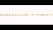 一个月大的小猫科学喂养全攻略30天饮水指南与饲养细节