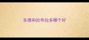 东德和拉布拉多哪个好