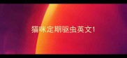 猫咪定期驱虫英文